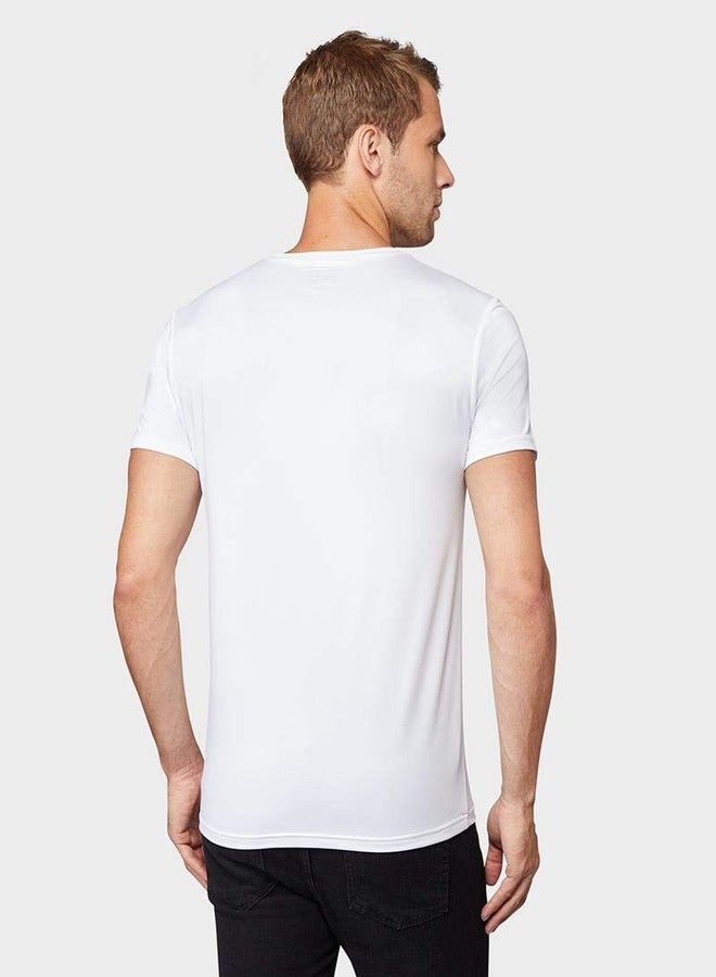 32 Degrees Mens 4 Pack Cool Quick Dry Active Basic Vneck T-Shirt, White, Large - Image 4